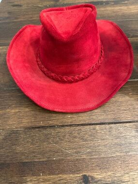 Red Suede Western Cowboy Hat - Women's Fashion Hat